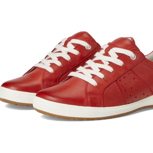 Josef Seibel Red Leather Sneakers sz 38 - Picture 1 of 6